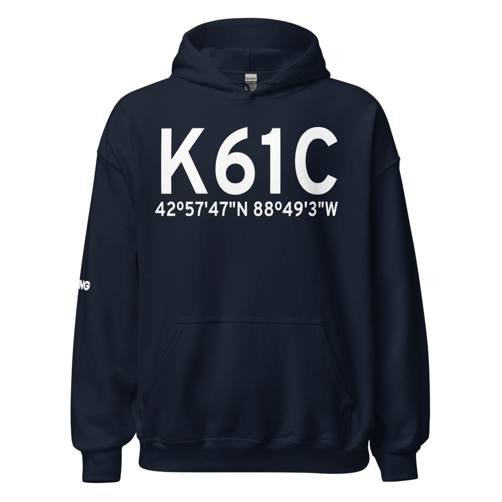 Fort Atkinson Municipal Airport (K61C) ICAO Hoodie Sweatshirt 