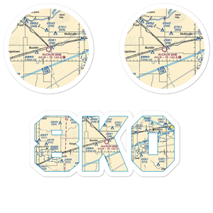 Bucklin Airport (8K0) VFR Sectional Sticker Pack