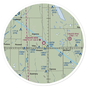 Howard Municipal Airport (8D9) VFR Sectional Sticker (30 mile)