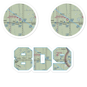 Howard Municipal Airport (8D9) VFR Sectional Sticker Pack