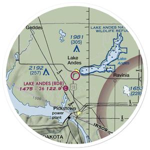 Lake Andes Municipal Airport (8D8) VFR Sectional Sticker (20 mile)