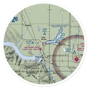 Lake Andes Municipal Airport (8D8) VFR Sectional Sticker (30 mile)