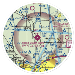 Paul C. Miller-Sparta Airport (8D4) VFR Sectional Sticker (20 mile)