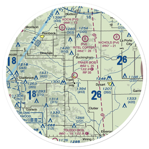Traer Municipal Airport (8C6) VFR Sectional Sticker (30 mile)