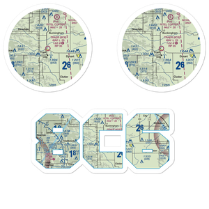 Traer Municipal Airport (8C6) VFR Sectional Sticker Pack