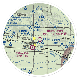 Toledo Municipal Airport (8C5) VFR Sectional Sticker (20 mile)