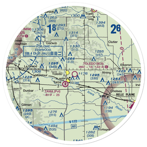 Toledo Municipal Airport (8C5) VFR Sectional Sticker (30 mile)
