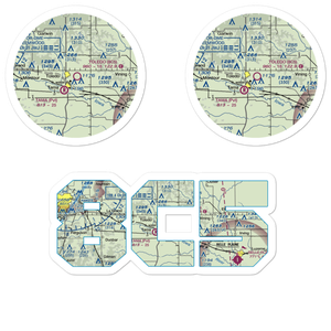 Toledo Municipal Airport (8C5) VFR Sectional Sticker Pack