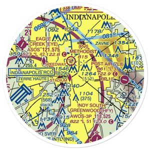 Indianapolis Downtown Heliport (8A4) VFR Sectional Sticker (20 mile)
