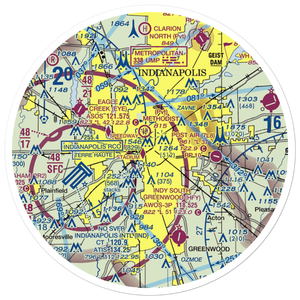 Indianapolis Downtown Heliport (8A4) VFR Sectional Sticker (30 mile)