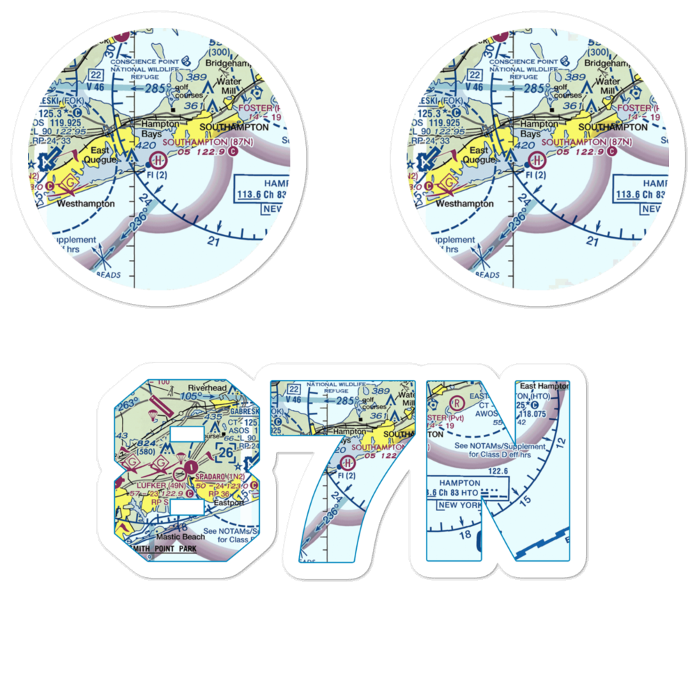 Southampton Heliport (87N) VFR Sectional Sticker Pack 