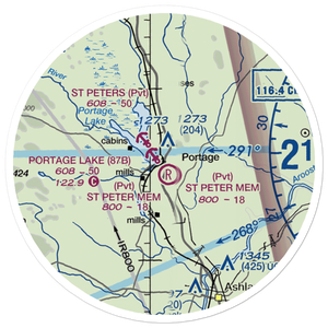 Portage Lake Municipal Seaplane Base (87B) VFR Sectional Sticker (20 mile)