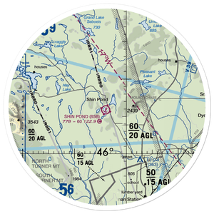 Shin Pond Seaplane Base (85B) VFR Sectional Sticker (30 mile)