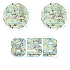 Shin Pond Seaplane Base (85B) VFR Sectional Sticker Pack