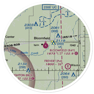 Bloomfield Municipal Airport (84Y) VFR Sectional Sticker (20 mile)
