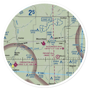 Bloomfield Municipal Airport (84Y) VFR Sectional Sticker (30 mile)