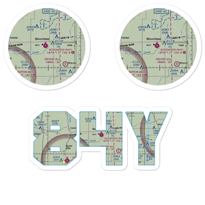 Bloomfield Municipal Airport (84Y) VFR Sectional Sticker Pack