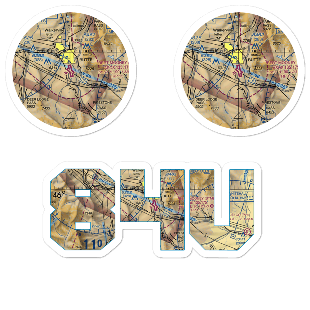 Butte Aero Heliport (84U) VFR Sectional Sticker Pack 