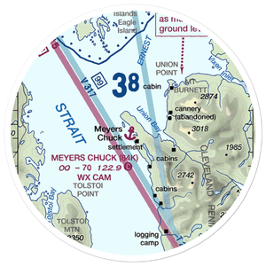 Meyers Chuck Seaplane Base (84K) VFR Sectional Sticker (20 mile)
