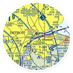 Cobo Hall Heliport (84G) VFR Sectional Sticker (20 mile)