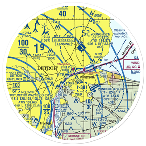 Cobo Hall Heliport (84G) VFR Sectional Sticker (30 mile)