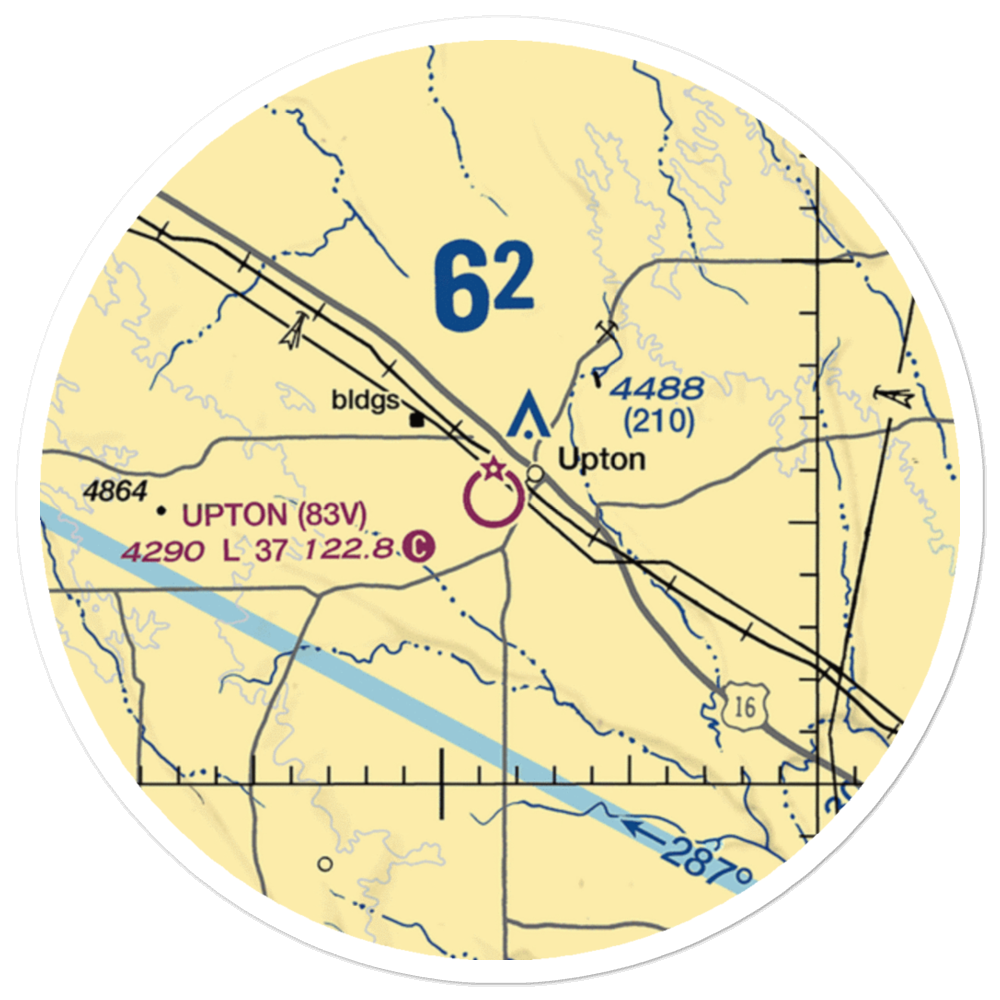 Upton Municipal Airport (83V) VFR Sectional Sticker (20 mile) 