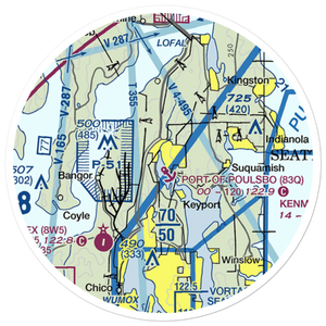 Port of Poulsbo Marina Moorage Seaplane Base (83Q) VFR Sectional Sticker (20 mile)
