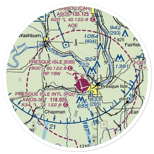 Presque Isle Seaplane Base (83B) VFR Sectional Sticker (20 mile)