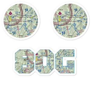 Tri-City Airport (80G) VFR Sectional Sticker Pack