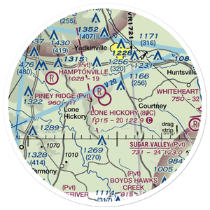 Lone Hickory Airport (80C) VFR Sectional Sticker (20 mile)