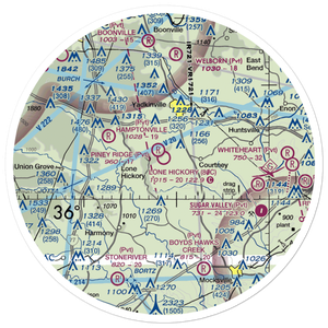Lone Hickory Airport (80C) VFR Sectional Sticker (30 mile)