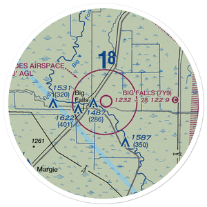 Big Falls Municipal Airport (7Y9) VFR Sectional Sticker (20 mile)