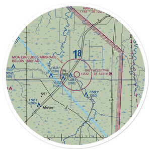 Big Falls Municipal Airport (7Y9) VFR Sectional Sticker (30 mile)