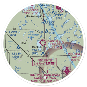 Backus Municipal Airport (7Y3) VFR Sectional Sticker (20 mile)