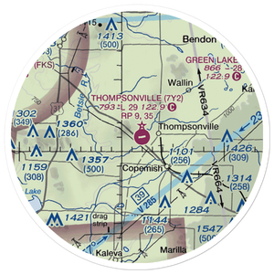 Thompsonville Airport (7Y2) VFR Sectional Sticker (20 mile)