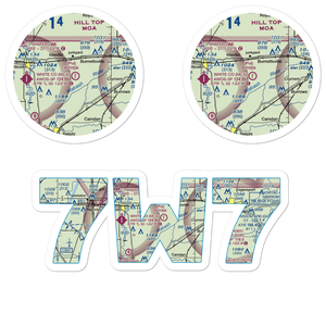 Boyer Flight Park Ultralightport (7W7) VFR Sectional Sticker Pack