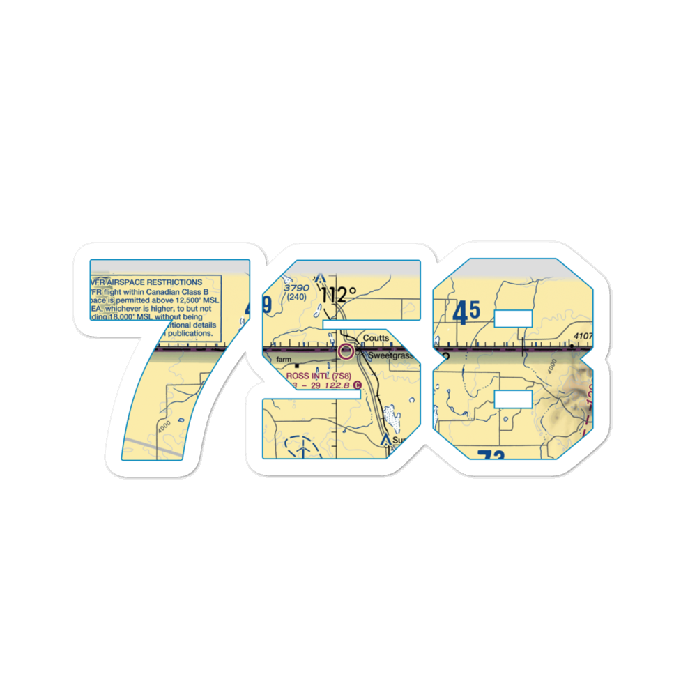 Ross International Airport (7S8) VFR Sectional Sticker 