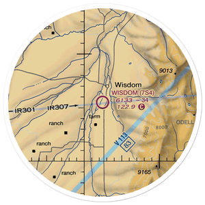Wisdom Airport (7S4) VFR Sectional Sticker (20 mile)