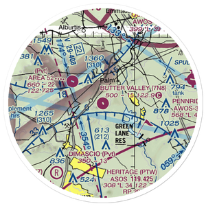 Butter Valley Golf Port Airport (7N8) VFR Sectional Sticker (20 mile)