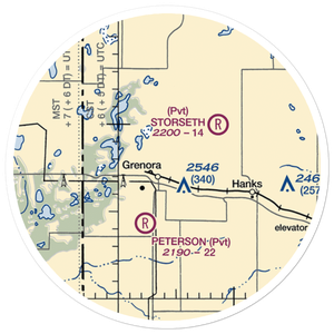 Grenora Centennial Airport (7N6) VFR Sectional Sticker (20 mile)