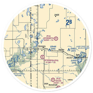 Grenora Centennial Airport (7N6) VFR Sectional Sticker (30 mile)