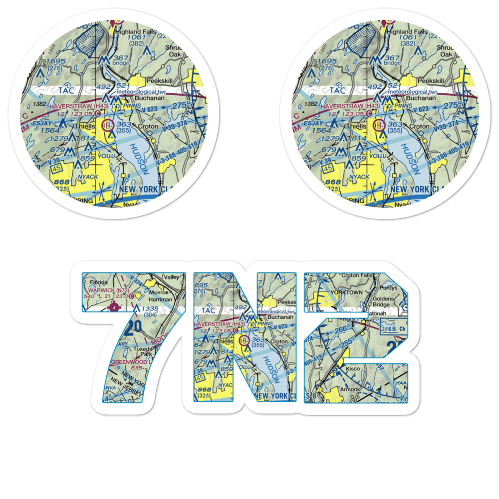 Peekskill Seaplane Base (7N2) VFR Sectional Sticker Pack 