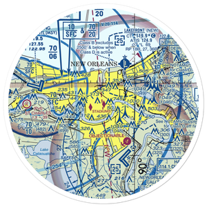 New Orleans Downtown Heliport (7N0) VFR Sectional Sticker (30 mile)