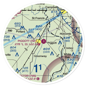 Piggott Municipal Airport (7M7) VFR Sectional Sticker (20 mile)