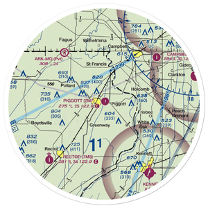 Piggott Municipal Airport (7M7) VFR Sectional Sticker (30 mile)