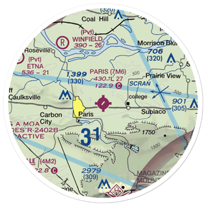 Paris Municipal Airport (7M6) VFR Sectional Sticker (20 mile)