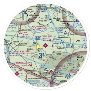 Paris Municipal Airport (7M6) VFR Sectional Sticker (30 mile)