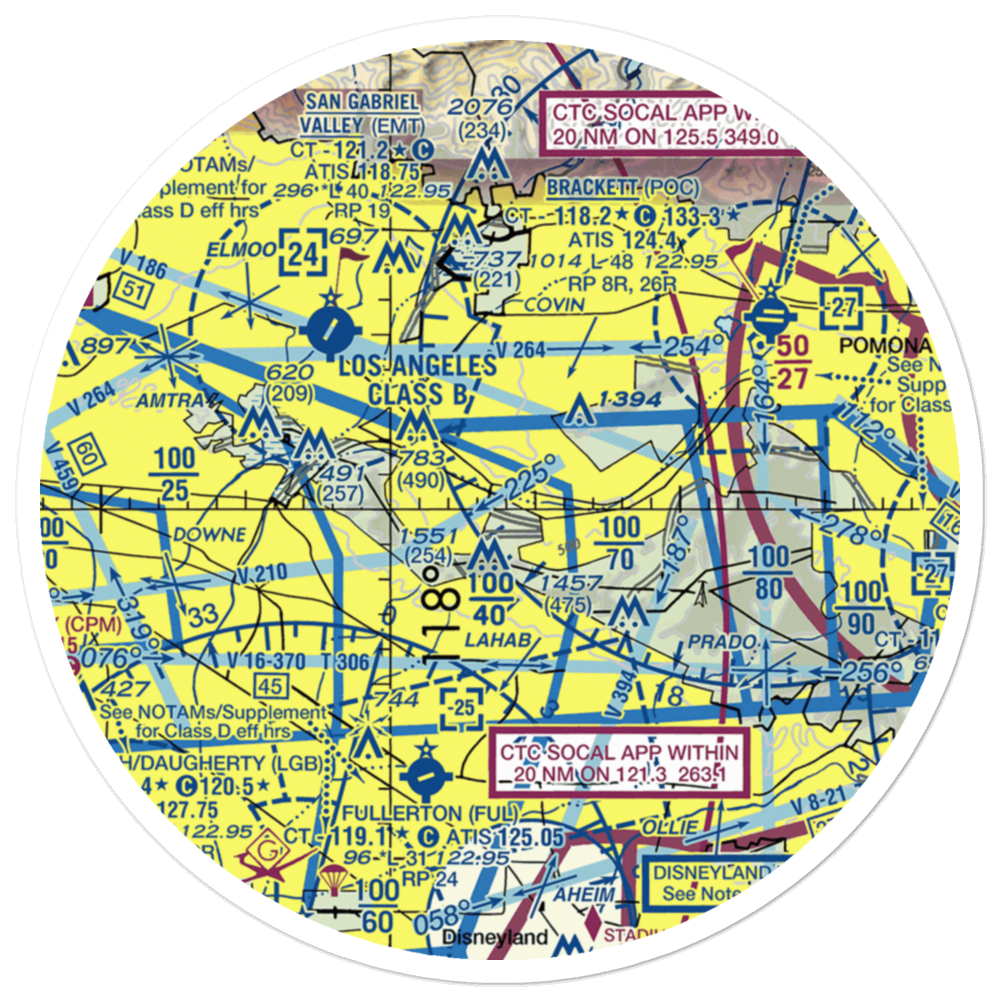 L A County Sheriff's Department Heliport (7L5) VFR Sectional Sticker (30 mile) 