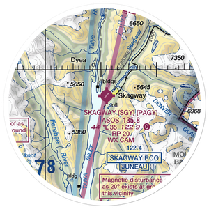 Skagway Seaplane Base (7K2) VFR Sectional Sticker (20 mile)