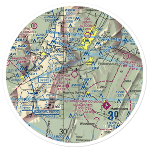 Blue Knob Valley Airport (7G4) VFR Sectional Sticker (30 mile)